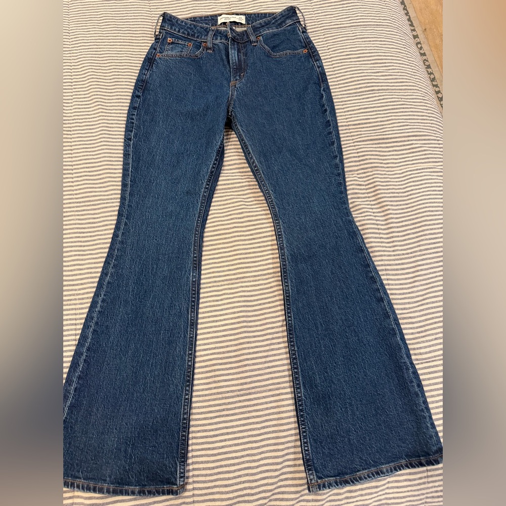 Abercrombie & Fitch Women's Dark Blue Flare Jeans